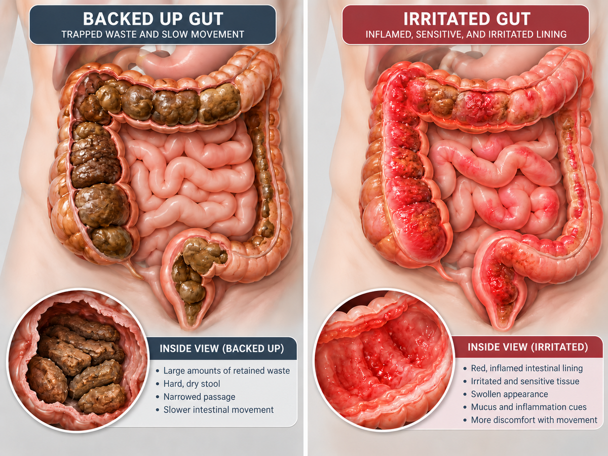 Image: diagram of the 3 connected problems (gut, inflammation, blood sugar)