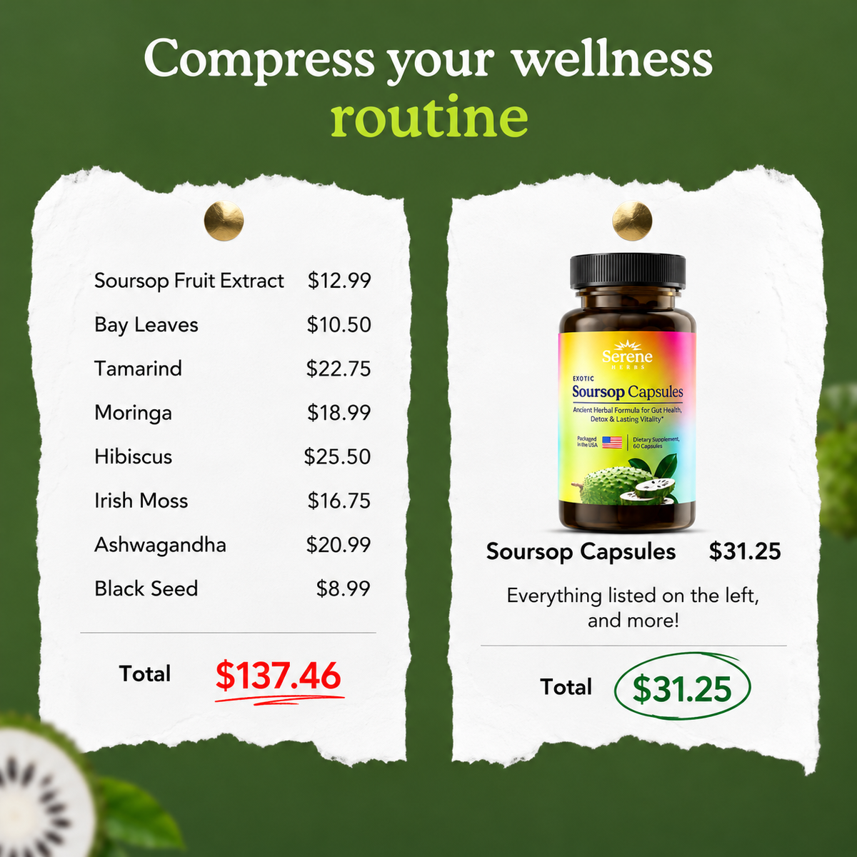 Soursop Capsules: Daily Holistic Blend