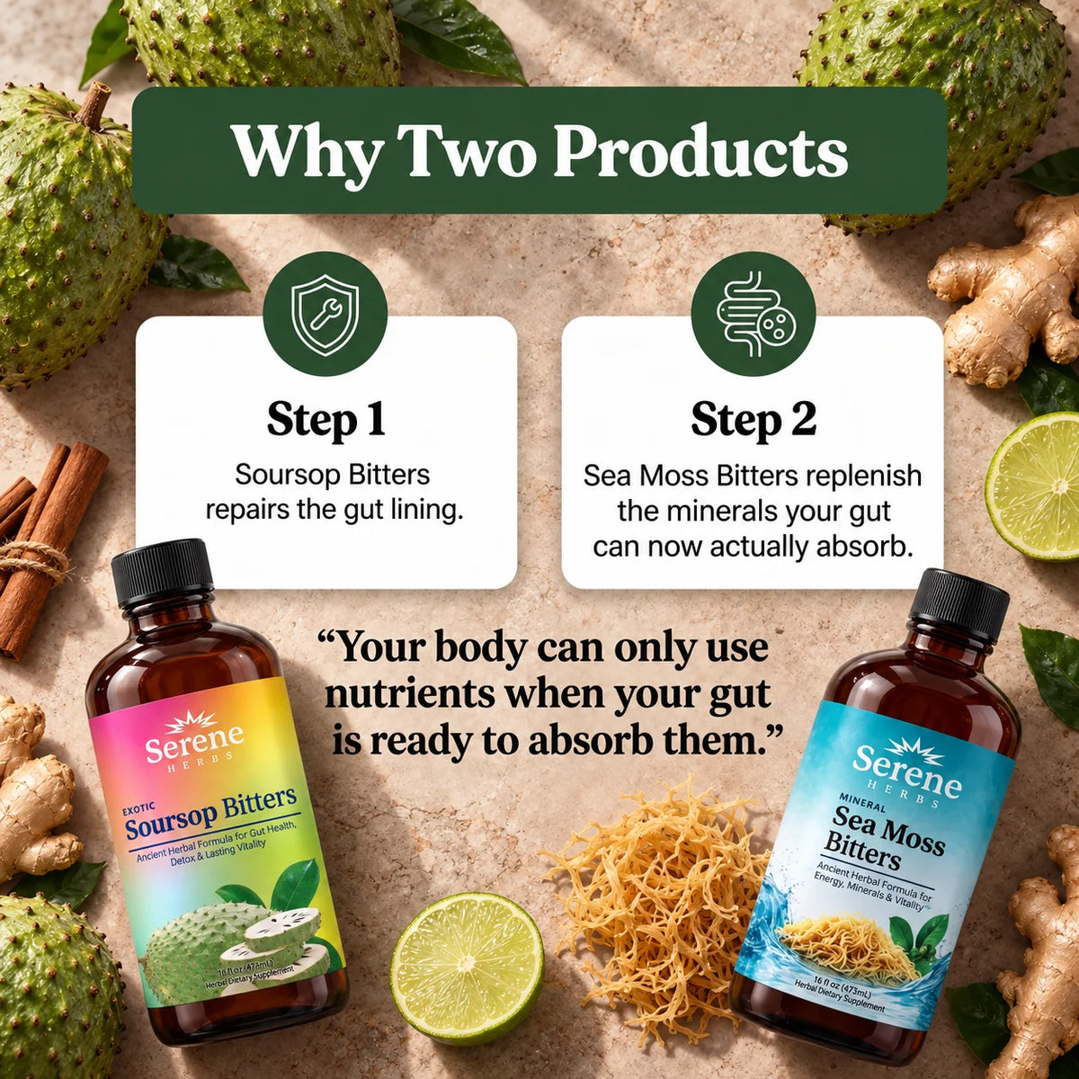 Sea Moss Mineral Bitters + Soursop Bitters